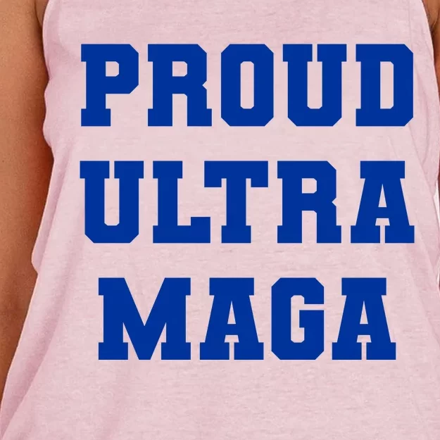 Proud Ultra MAGA Varsity USA United States Of America Women's Knotted Racerback Tank