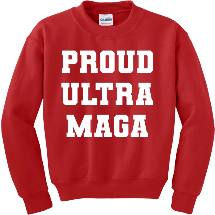 Proud Ultra MAGA Varsity USA United States Of America Kids Sweatshirt