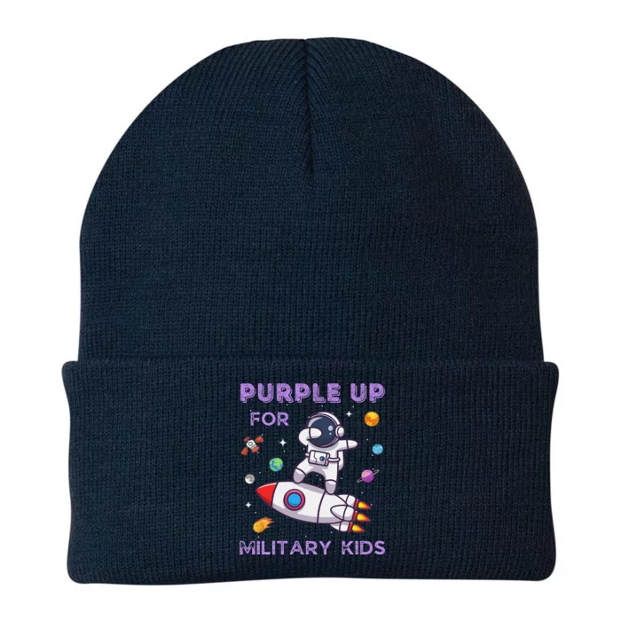 Purple Up Military Ki.Ds Military Child Month Astronaut Funny Knit Cap Winter Beanie