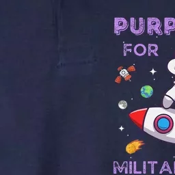 Purple Up Military Ki.Ds Military Child Month Astronaut Funny Softstyle Adult Sport Polo