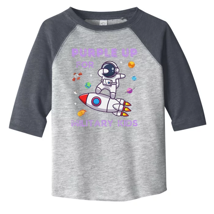 Purple Up Military Ki.Ds Military Child Month Astronaut Funny Toddler Fine Jersey T-Shirt