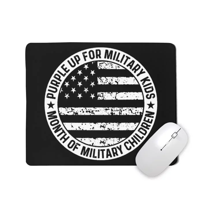 Purple Up Military Child Retro American Flag Mousepad