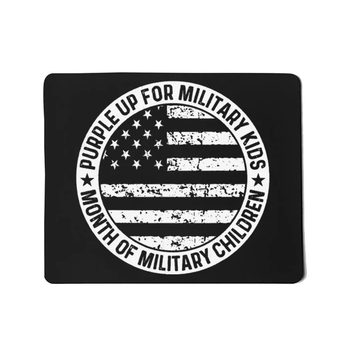 Purple Up Military Child Retro American Flag Mousepad