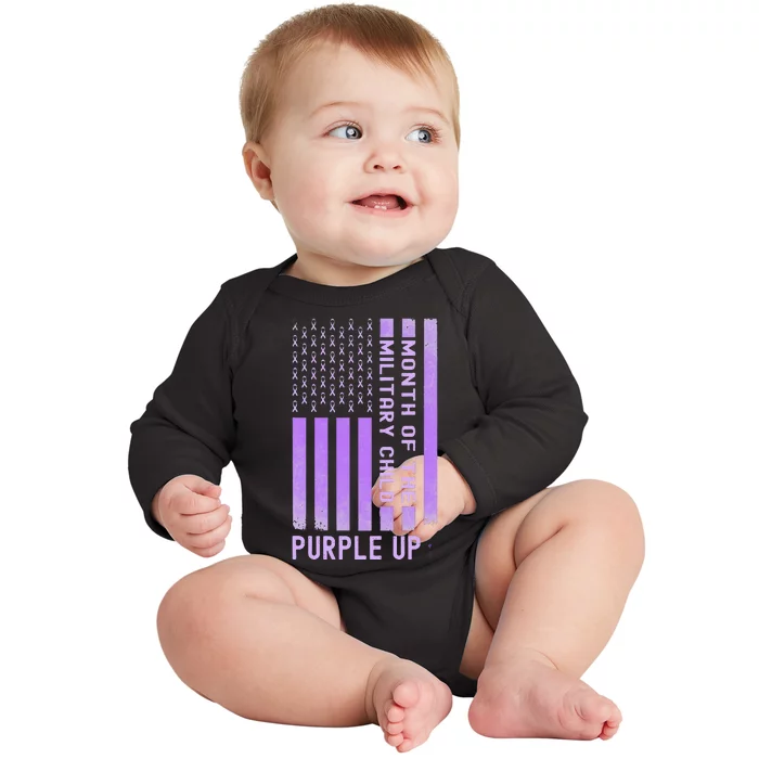 Purple Up Military April Military Month Baby Long Sleeve Bodysuit