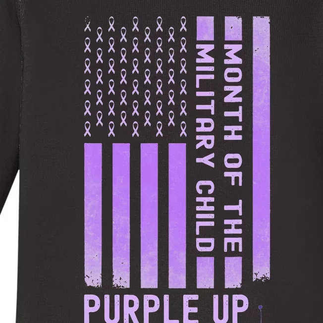 Purple Up Military April Military Month Baby Long Sleeve Bodysuit