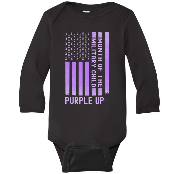 Purple Up Military April Military Month Baby Long Sleeve Bodysuit