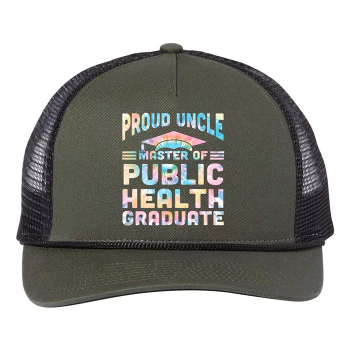 Proud Uncle Master Of Public Health Senior Mph Grad Funny Gift Retro Rope Trucker Hat Cap