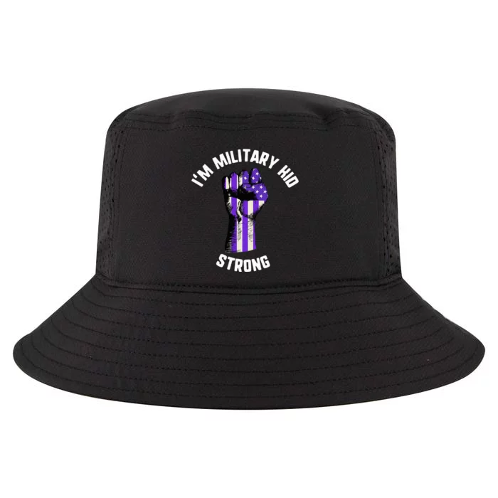 Purple Up Military Child Month Awareness I'm Strong Cool Comfort Performance Bucket Hat