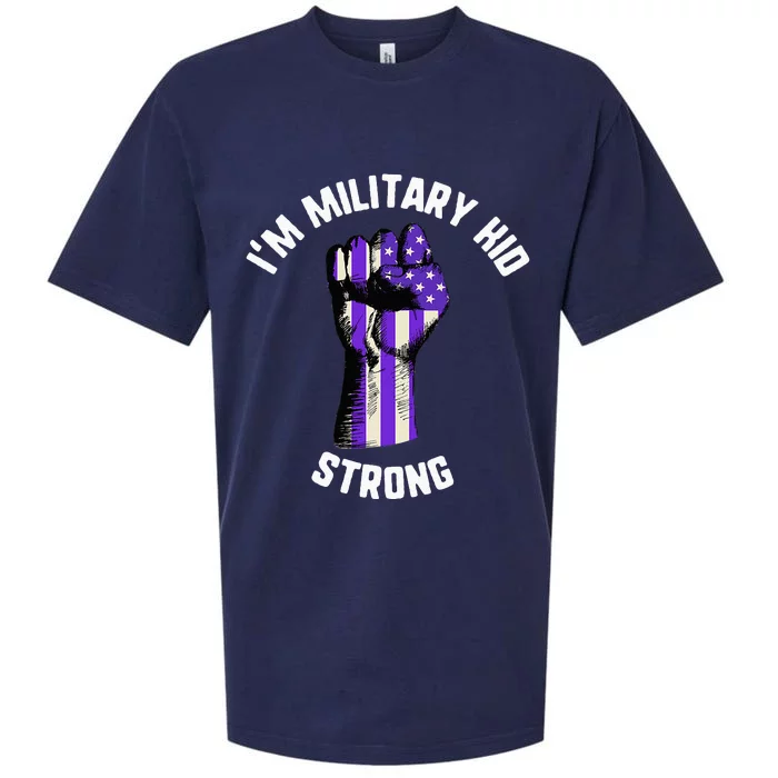 Purple Up Military Child Month Awareness I'm Strong Sueded Cloud Jersey T-Shirt