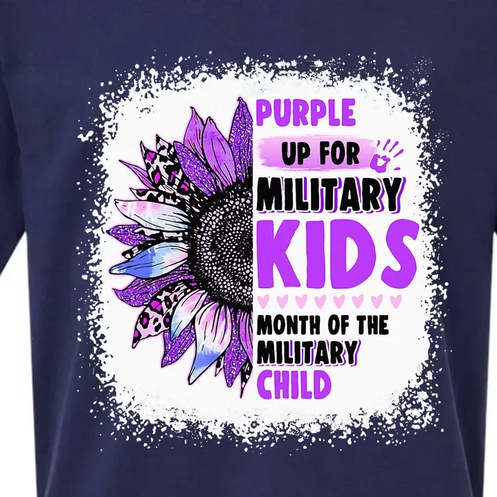 Purple Up Military Child Leopard Sunflower Bleached Sueded Cloud Jersey T-Shirt