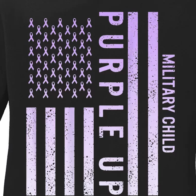 Purple Up Military Child Month Ladies Long Sleeve Shirt