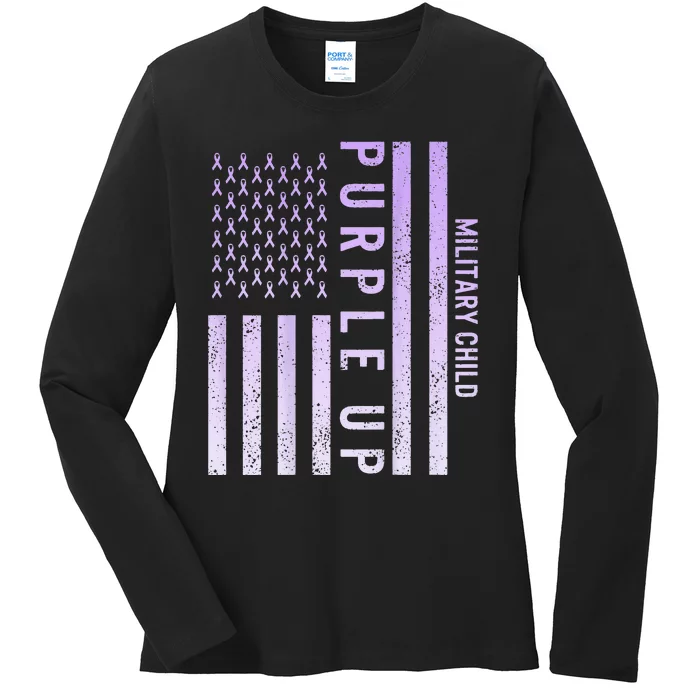 Purple Up Military Child Month Ladies Long Sleeve Shirt