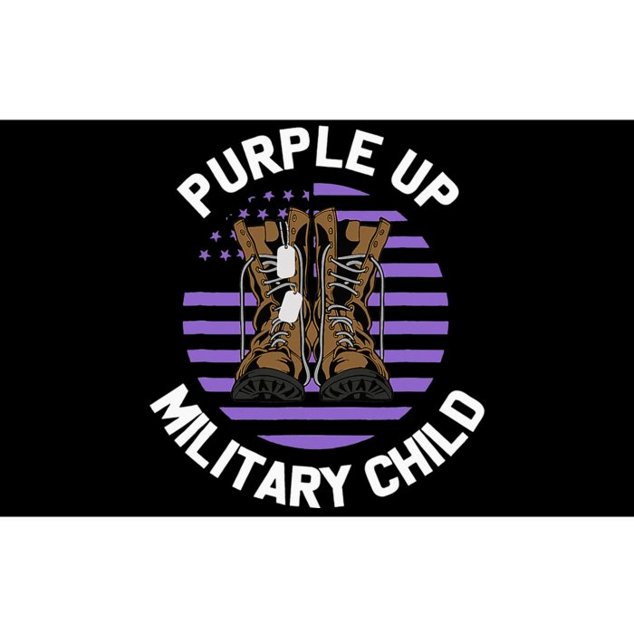 Purple Up Military Child Boots US Flag Month of Military Bumper Sticker