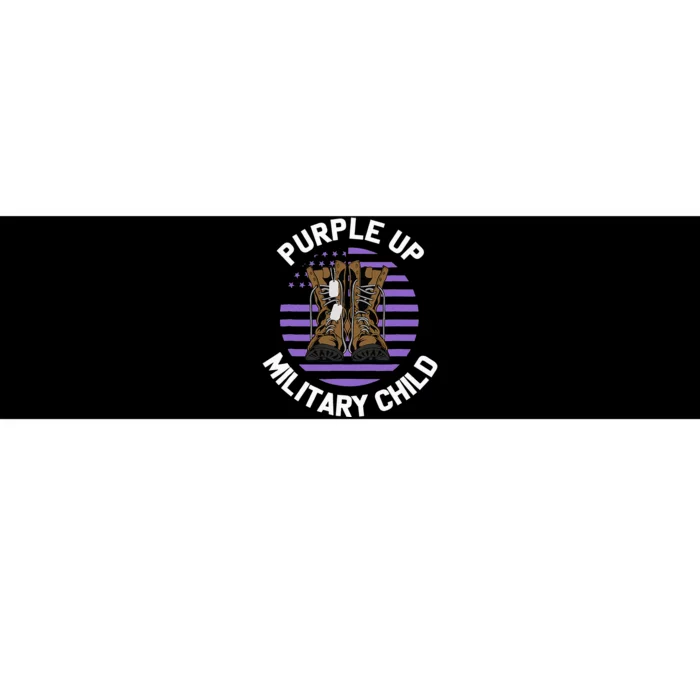 Purple Up Military Child Boots US Flag Month of Military Bumper Sticker