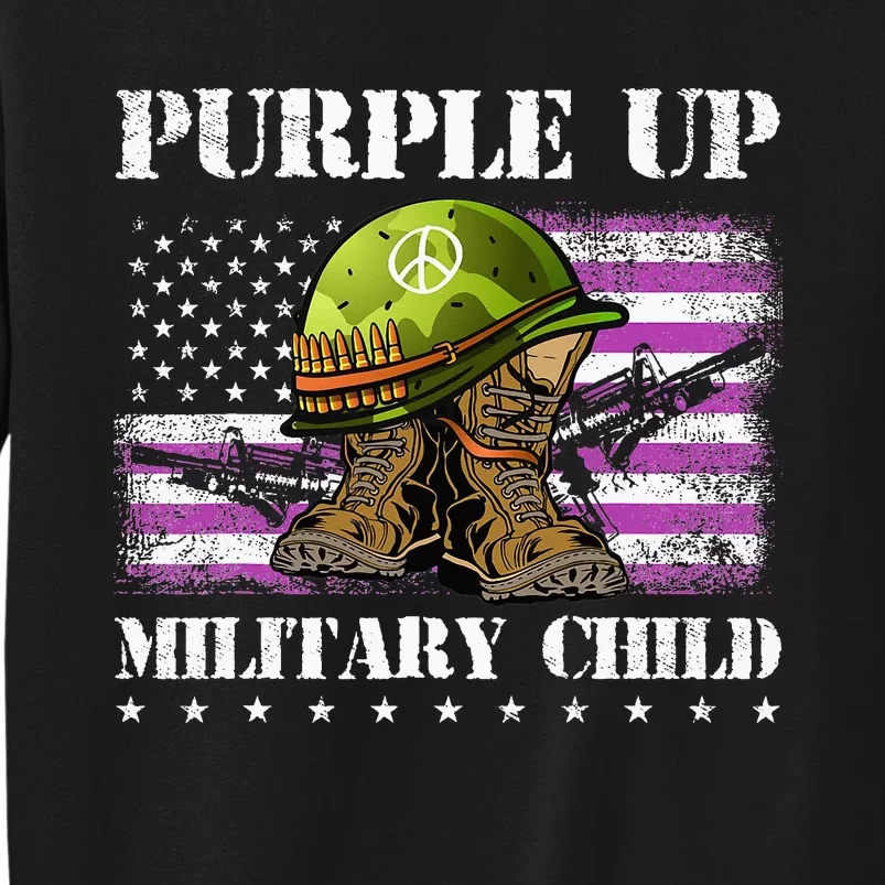 Purple Up Military Child Month American Flag Military Sweatshirt