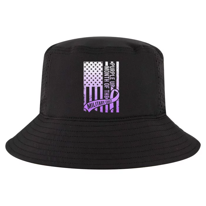 Purple Up Military Child Month Gradient USA Flag Cool Comfort Performance Bucket Hat