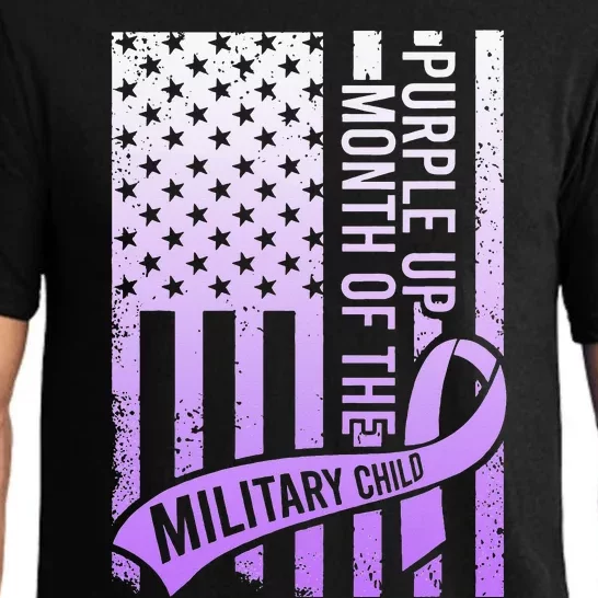 Purple Up Military Child Month Gradient USA Flag Pajama Set