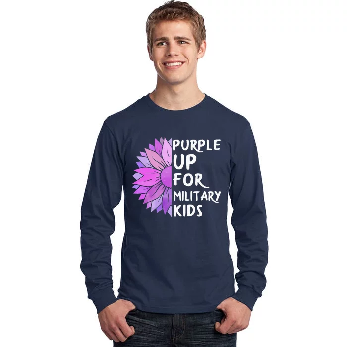 Purple Up Military Child Sunflower Military Brats Month Tall Long Sleeve T-Shirt