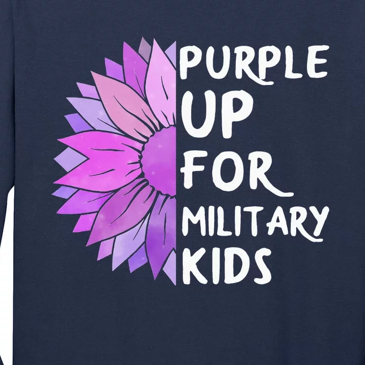 Purple Up Military Child Sunflower Military Brats Month Tall Long Sleeve T-Shirt