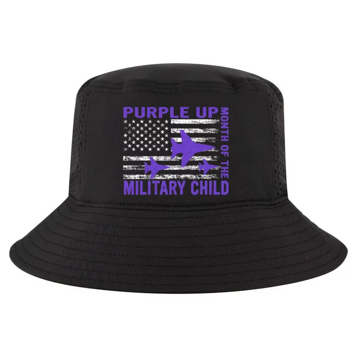 Purple Up Military Child Month USA Flag Cool Comfort Performance Bucket Hat