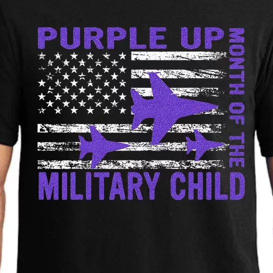 Purple Up Military Child Month USA Flag Pajama Set