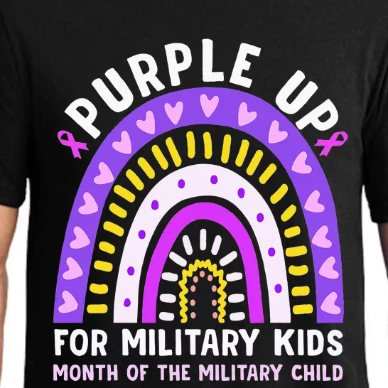 Purple Up Military Month Of The Military Child Rainbow Pajama Set