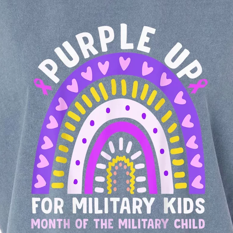 Purple Up Military Kid Month Of The Military Child Rainbow Garment-Dyed Women's Muscle Tee