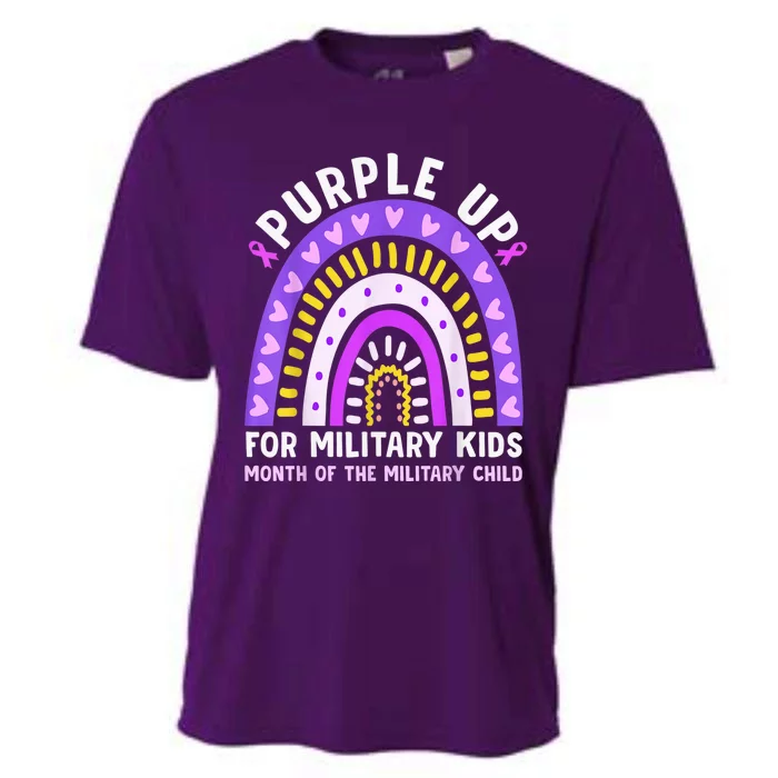 Purple Up Military Kid Month Of The Military Child Rainbow Cooling Performance Crew T-Shirt