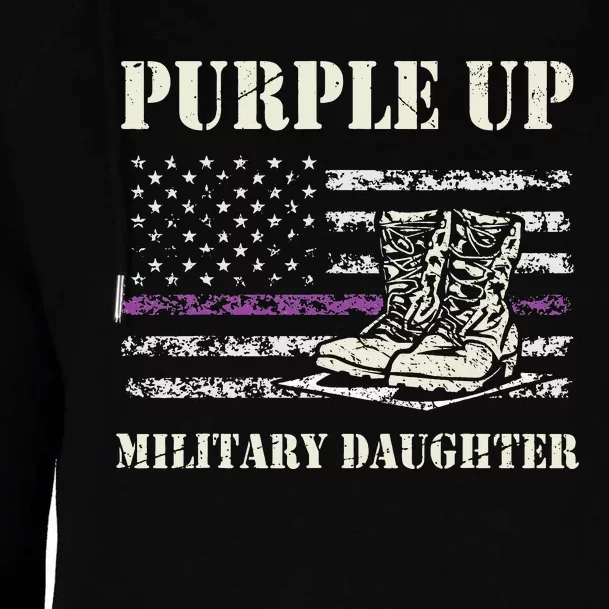 Purple Up Military Military Child Month Daughter Womens Funnel Neck Pullover Hood