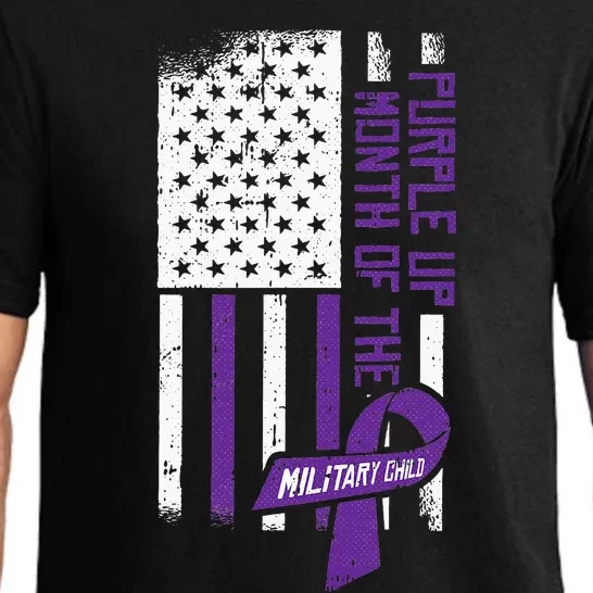 Purple Up Month Of The Military Child American Flag Pajama Set