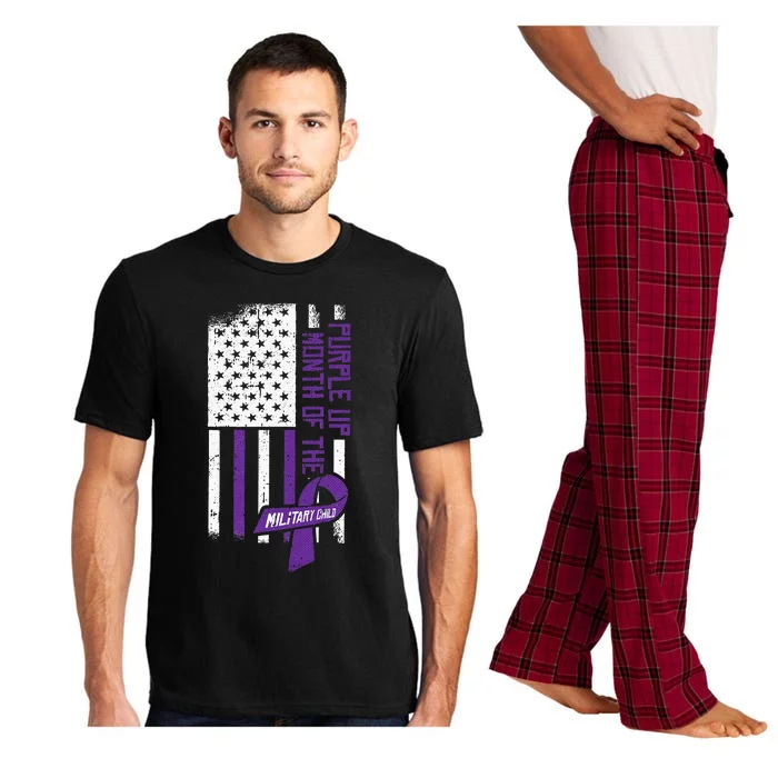 Purple Up Month Of The Military Child American Flag Pajama Set