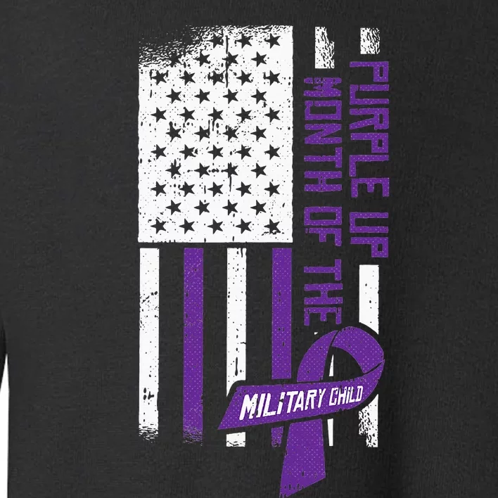 Purple Up Month Of The Military Child American Flag Toddler Sweatshirt