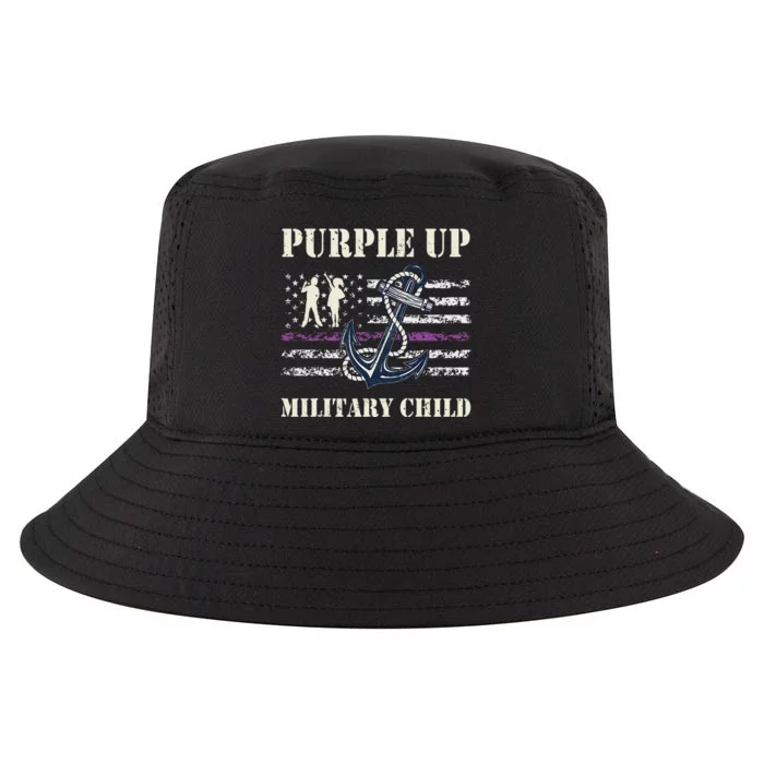 Purple Up Military Military Child Month Navy Flag Cool Comfort Performance Bucket Hat