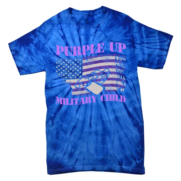 Purple Up Military Month Veteran America Flag Vintage Gift Tie-Dye T-Shirt