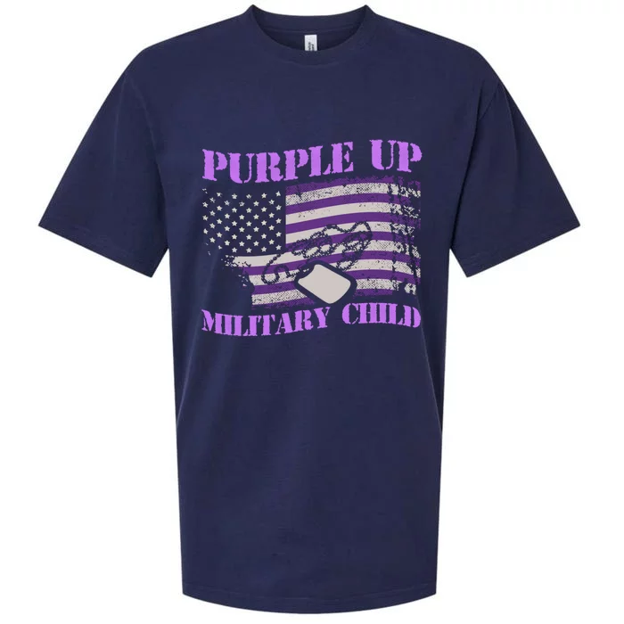 Purple Up Military Month Veteran America Flag Vintage Gift Sueded Cloud Jersey T-Shirt