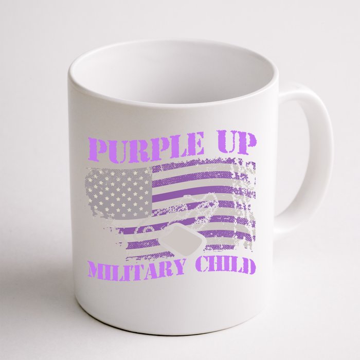 Purple Up Military Month Veteran America Flag Vintage Gift Front & Back Coffee Mug