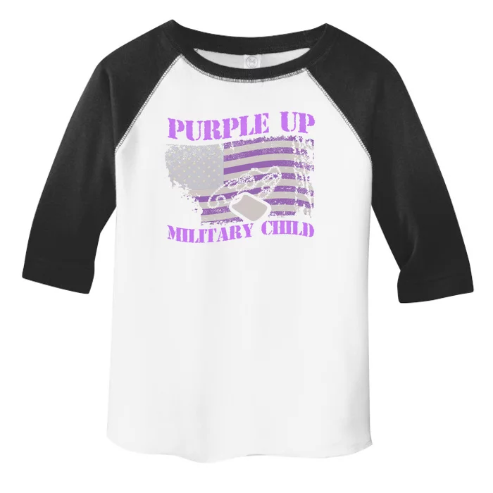 Purple Up Military Month Veteran America Flag Vintage Gift Toddler Fine Jersey T-Shirt