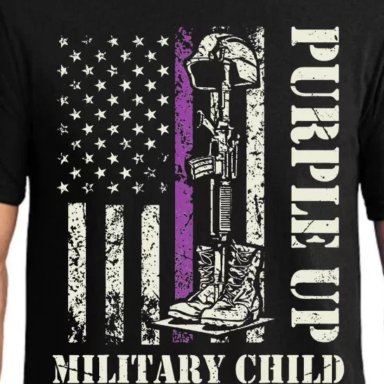 Purple Up Military Military Child Month US Flag Pajama Set