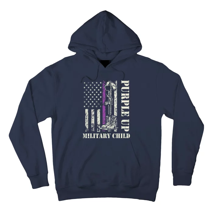 Purple Up Military Military Child Month US Flag Hoodie