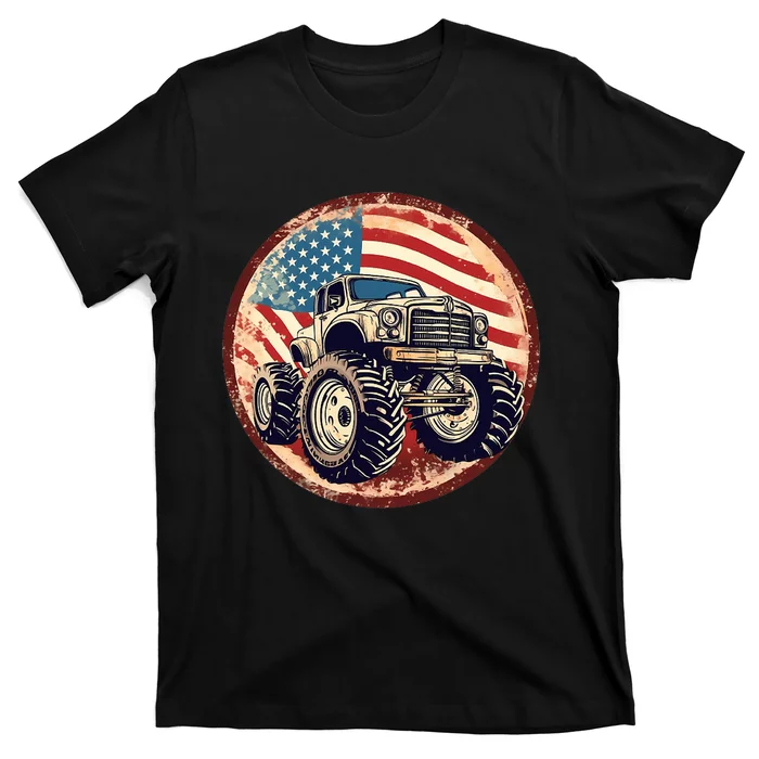 Patriotic Usa Monster Truck T-Shirt