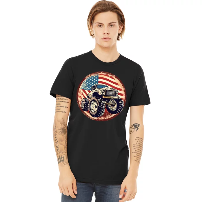 Patriotic Usa Monster Truck Premium T-Shirt