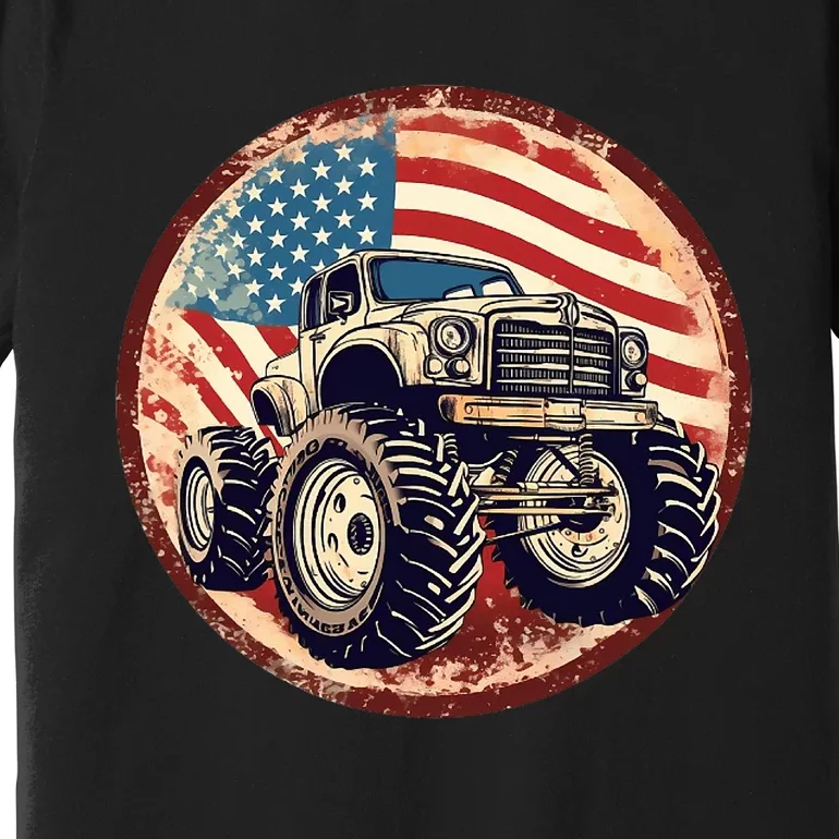 Patriotic Usa Monster Truck Premium T-Shirt