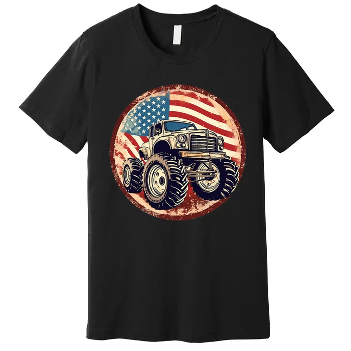 Patriotic Usa Monster Truck Premium T-Shirt