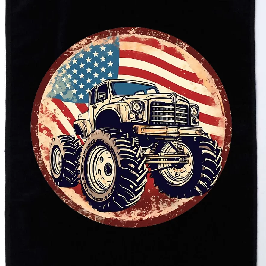 Patriotic Usa Monster Truck Platinum Collection Golf Towel