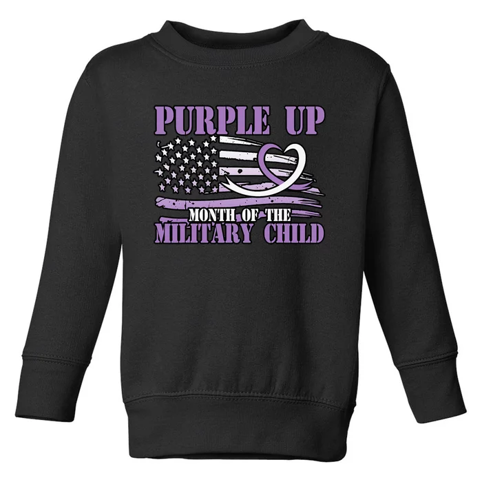 Purple Up Month Of The Military Child Toddler Sweatshirt