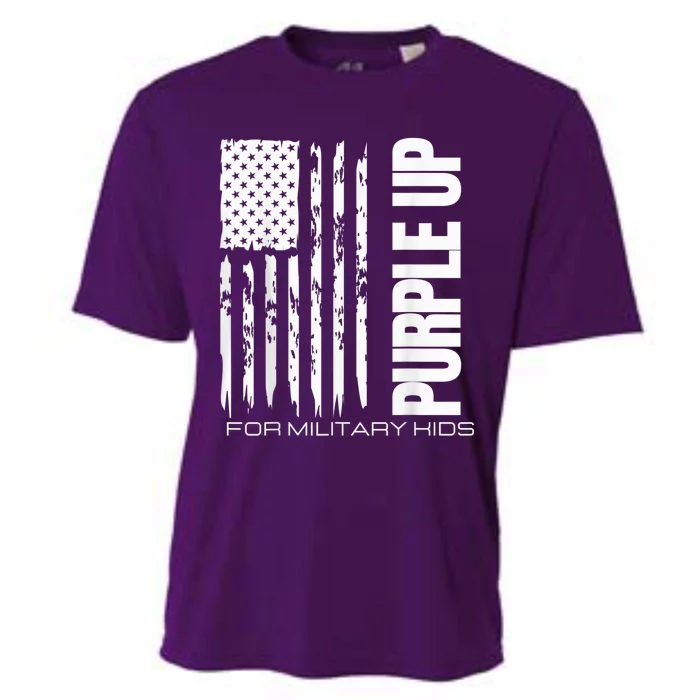 Purple Up Military Kid Military Child US Flag tee Cooling Performance Crew T-Shirt