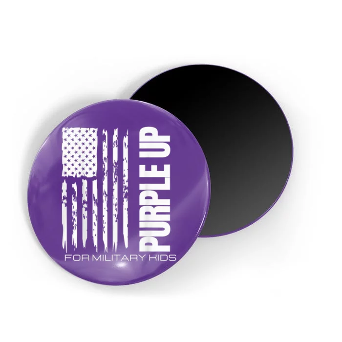 Purple Up Military Kid Military Child US Flag tee Magnet