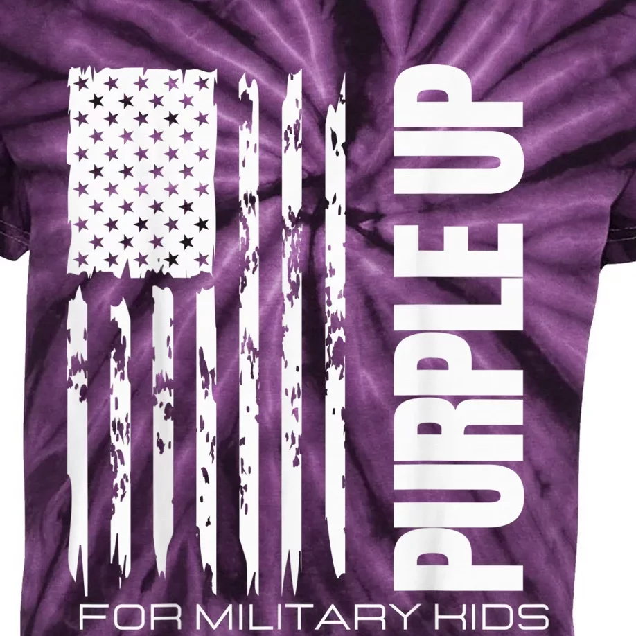 Purple Up Military Kid Military Child US Flag tee Kids Tie-Dye T-Shirt