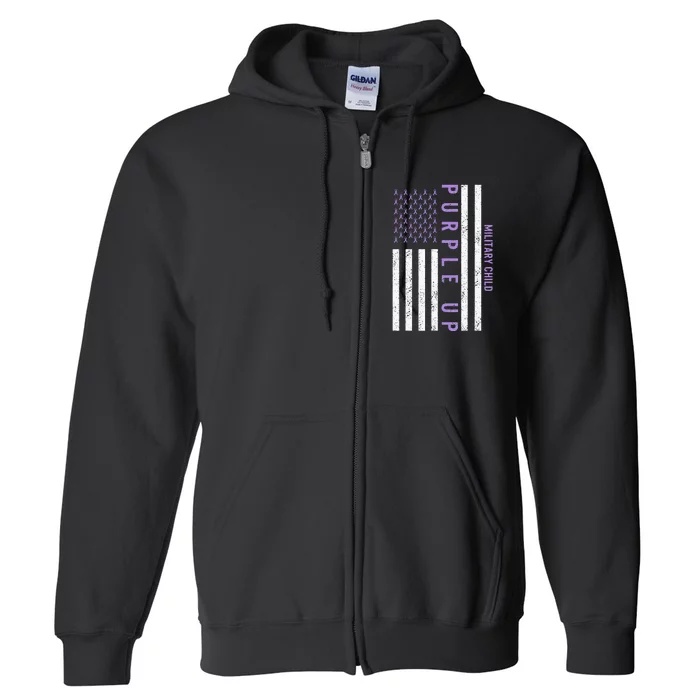 Purple Up Month Of Military Child Awareness Full Zip Hoodie