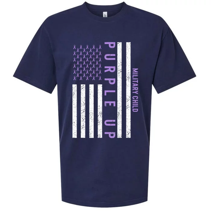 Purple Up Month Of Military Child Awareness Sueded Cloud Jersey T-Shirt